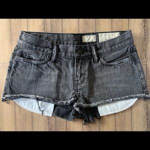 Black denim shorts